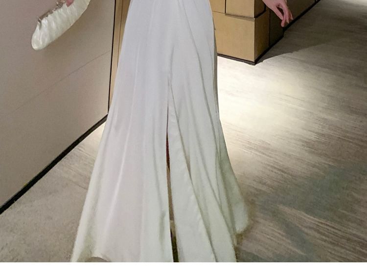 A-Line Cutout Dress Plain Maxi Sleeveless