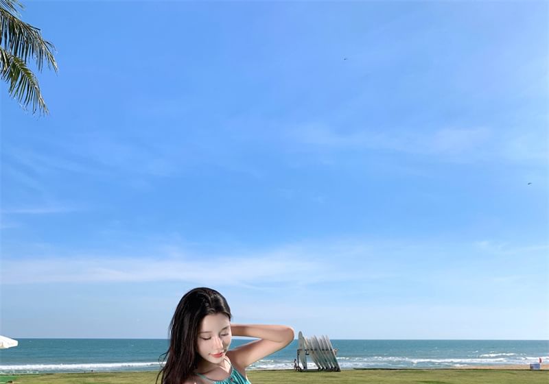 Sleeveless Plain Dress Maxi A0-Line