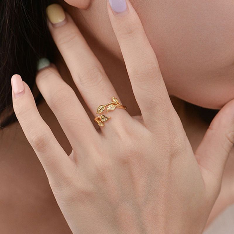 Branches Rhinestone Wrap Around Alloy Open Ring