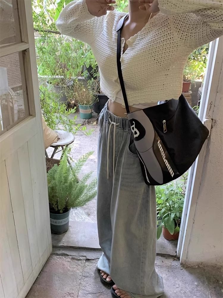 Plain Top Crop V-Neck