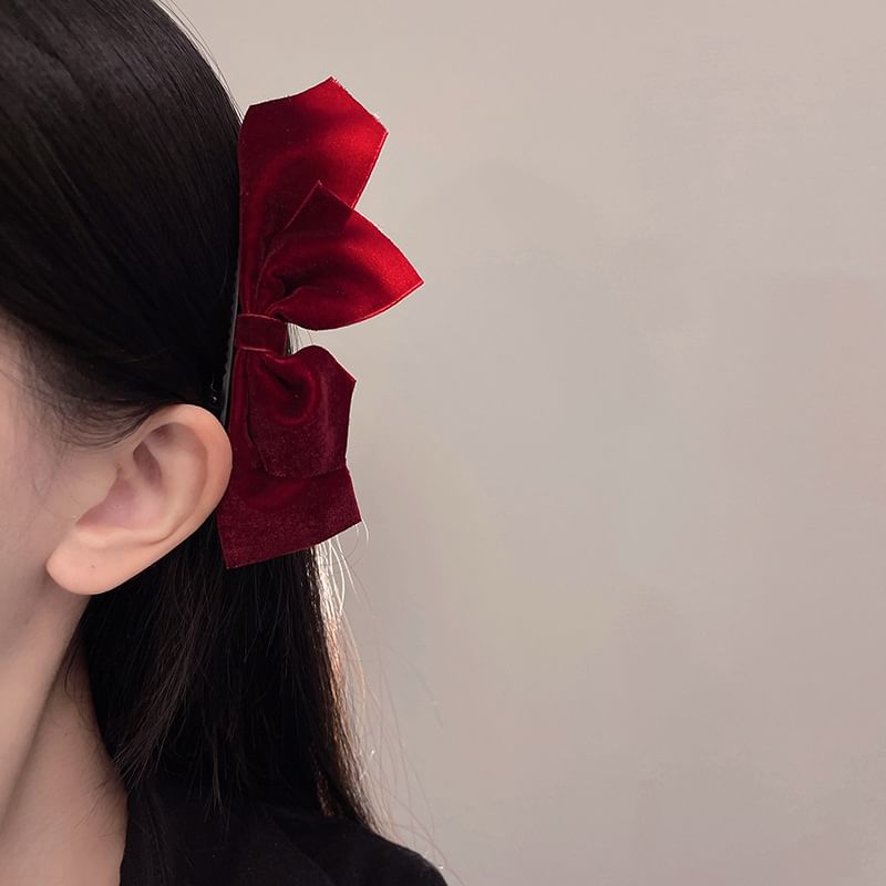 Hair Clip Velvet Set Bow 2: of