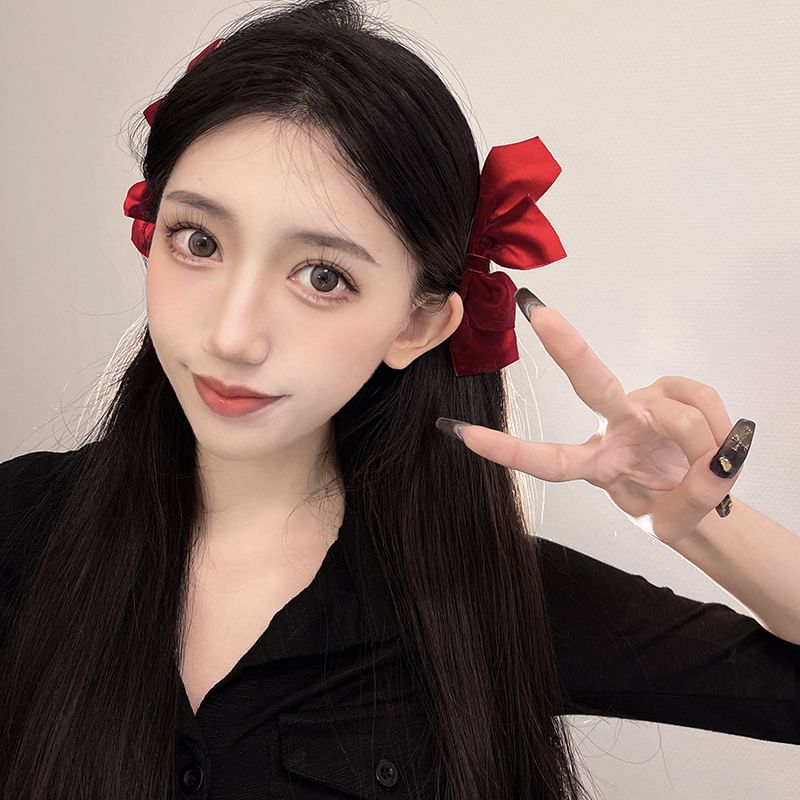 Hair Clip Velvet Set Bow 2: of