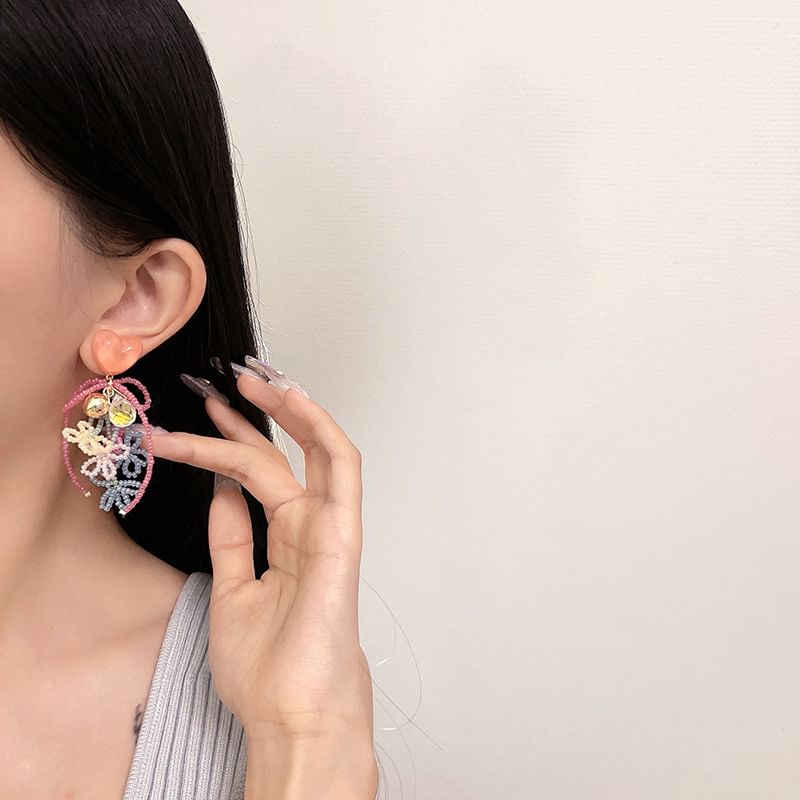 Drop Bow Bead Earring