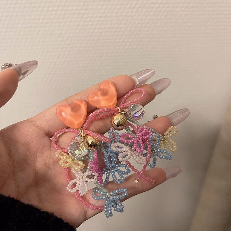 Drop Bow Bead Earring