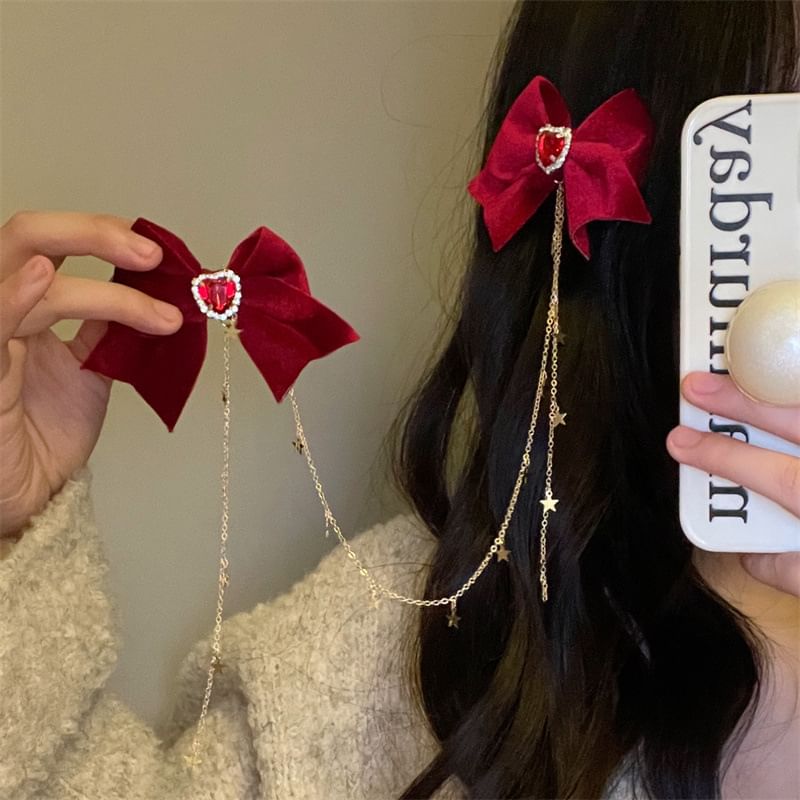 Bow Clip Rhinestone Hair