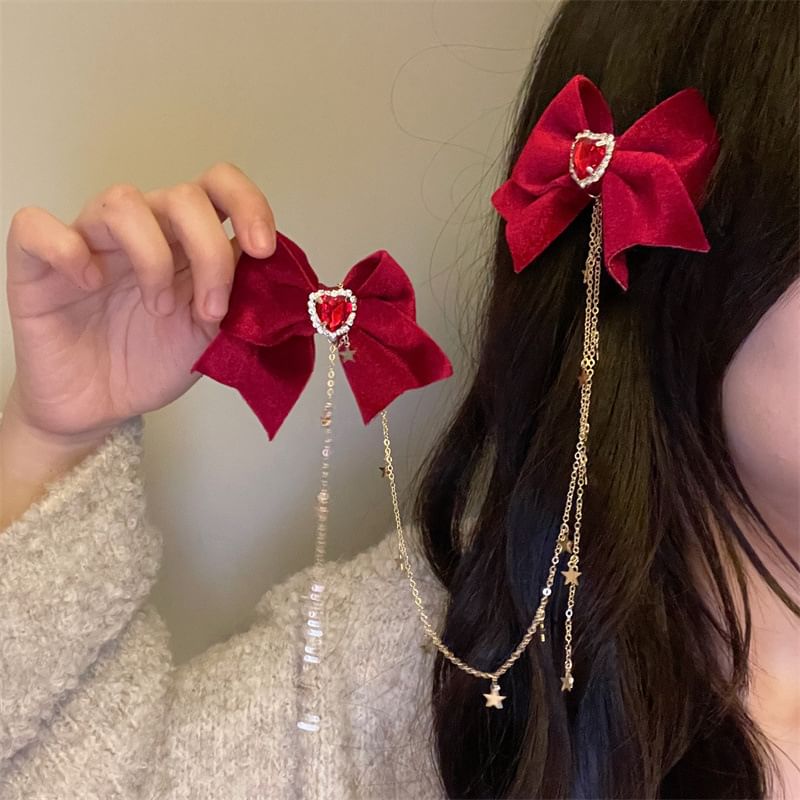Bow Clip Rhinestone Hair