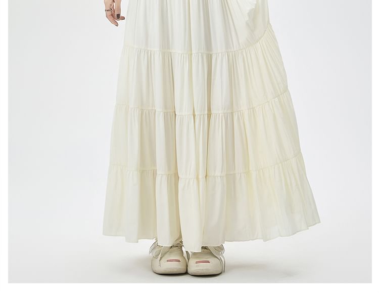 Skirt A-Line High Plain Maxi Waist