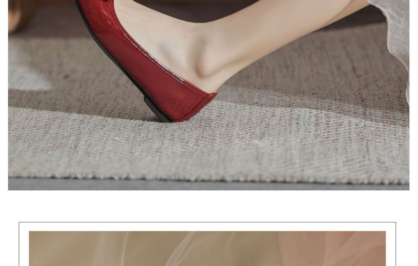 Leather Flats Faux Bow