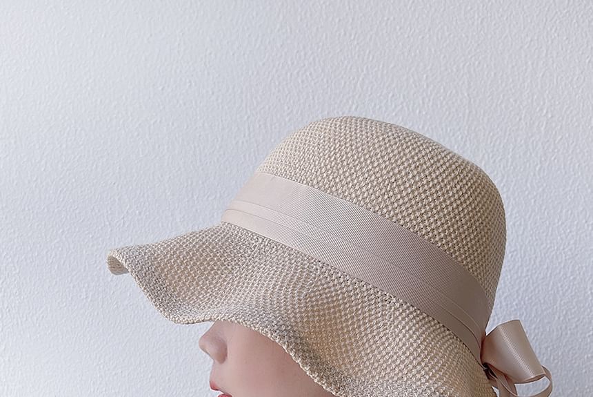 Hat Linen Cotton Ribbon Bucket