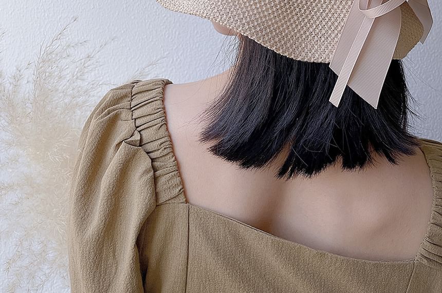Hat Linen Cotton Ribbon Bucket