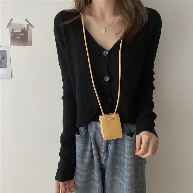 V-Neck Plain Cardigan