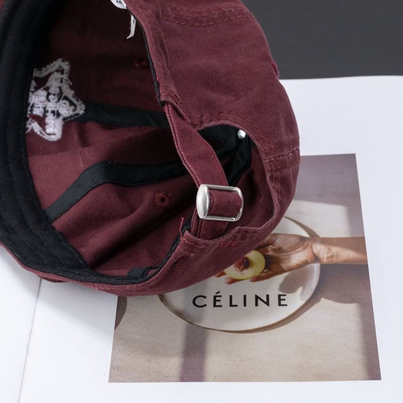 Baseball Applique Star Cap Distressed