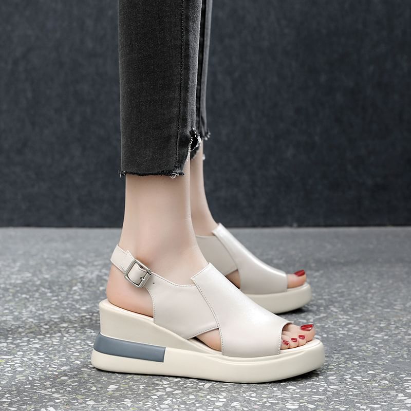 Platform Slingback Wedge Sandals