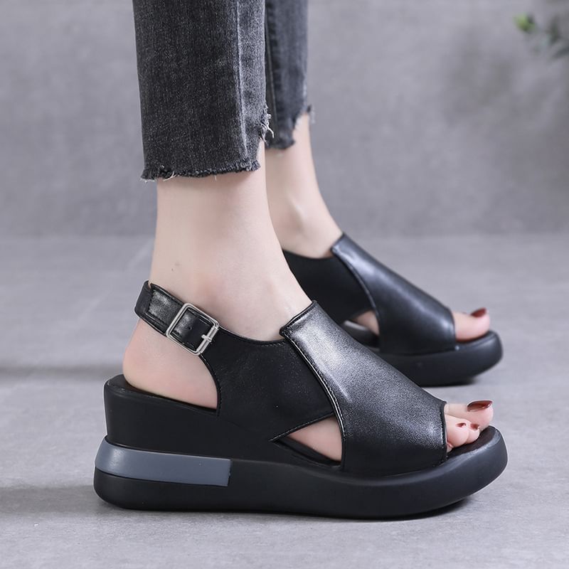 Platform Slingback Wedge Sandals