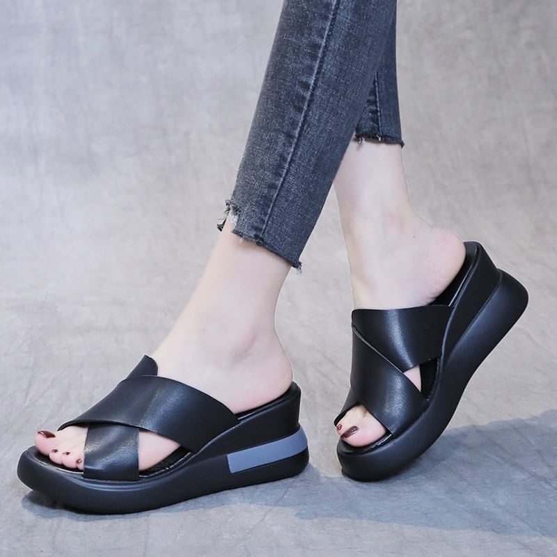 Platform Slingback Wedge Sandals