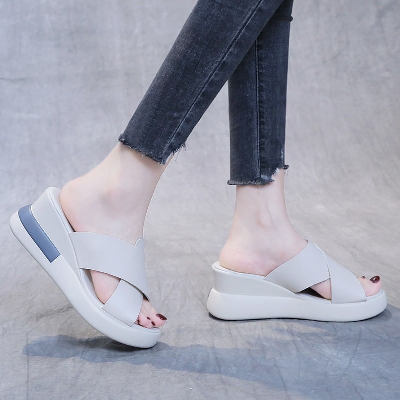 Platform Slingback Wedge Sandals
