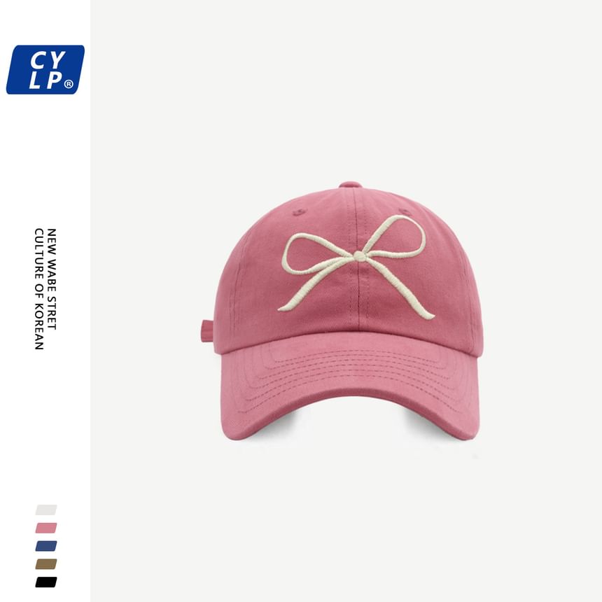 Cap Baseball Bow Embroidered