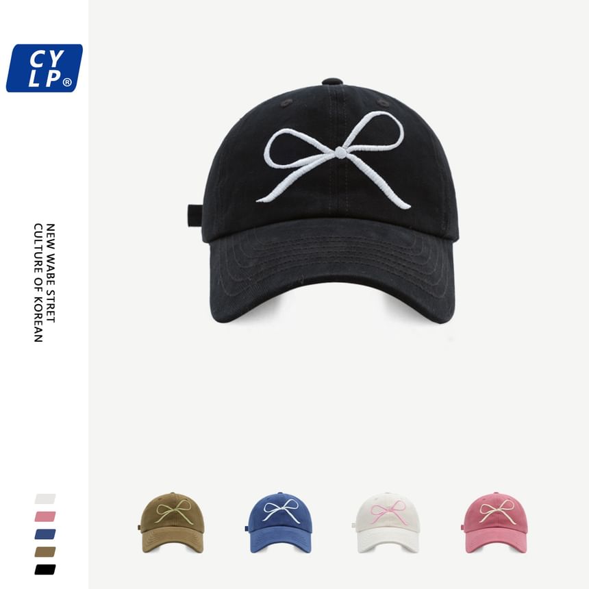 Cap Baseball Bow Embroidered