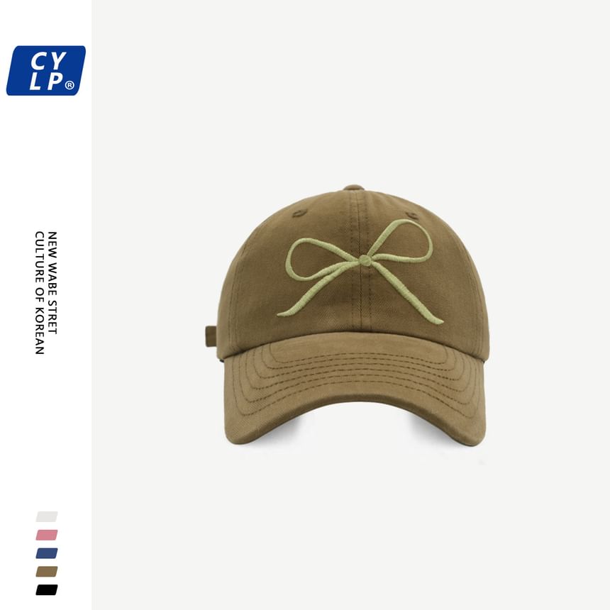 Cap Baseball Bow Embroidered