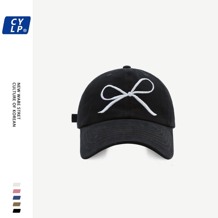 Cap Baseball Bow Embroidered