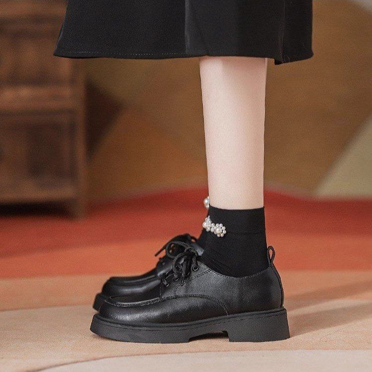 Heel Platform Chunky Shoes Lace-Up