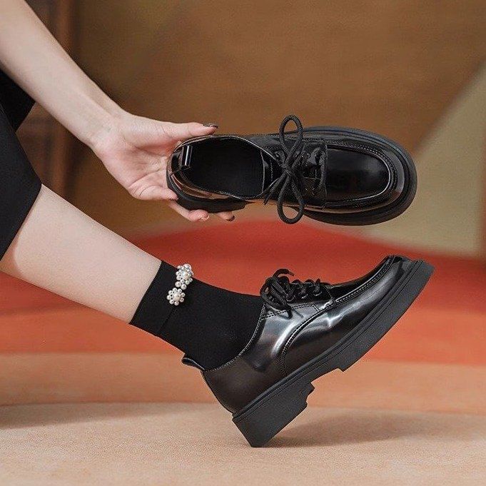 Heel Platform Chunky Shoes Lace-Up