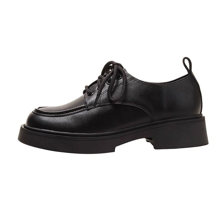 Heel Platform Chunky Shoes Lace-Up