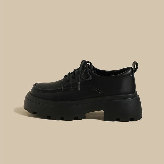 Lace-Up Chunky Platform Shoes Heel