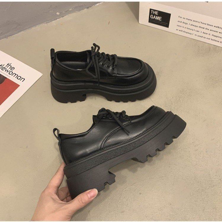 Lace-Up Platform Chunky Heel Shoes