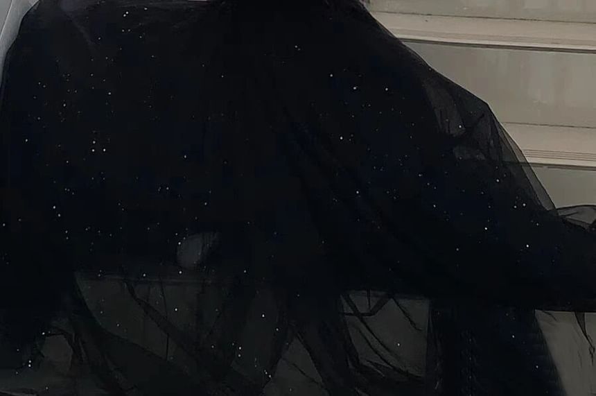 Short-Sleeve Off Shoulder Plain Sequin Mesh A-Line Evening Gown