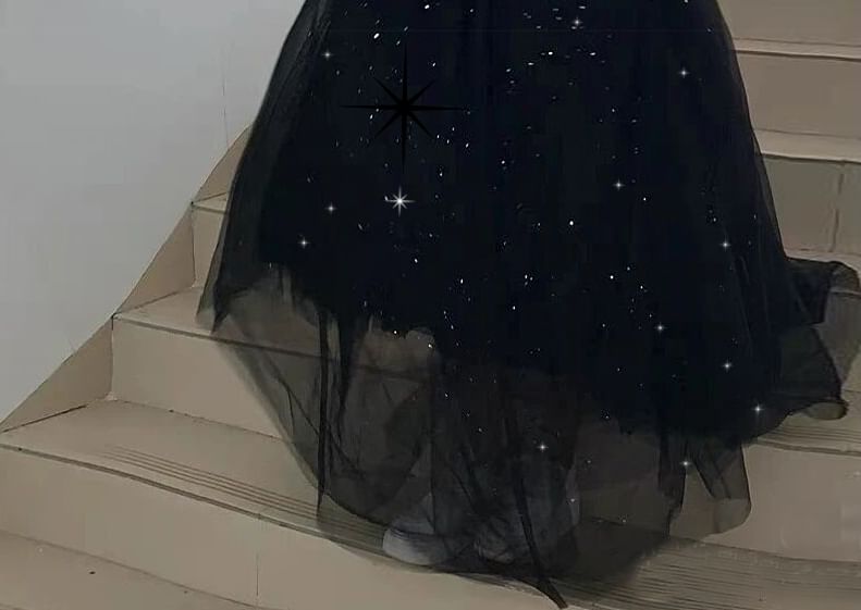 Short-Sleeve Off Shoulder Plain Sequin Mesh A-Line Evening Gown