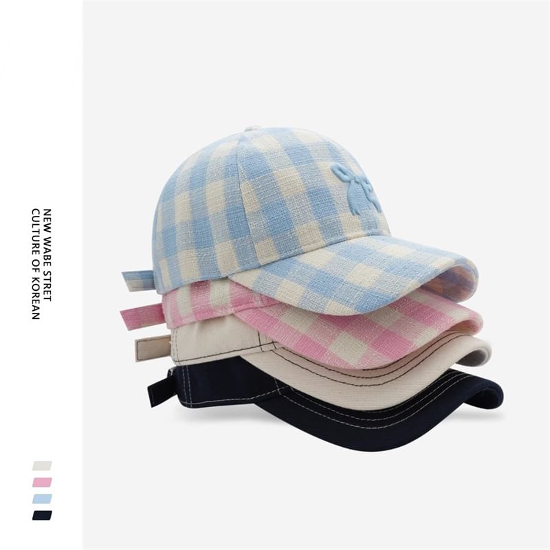 Embroidered Bow Baseball Cap