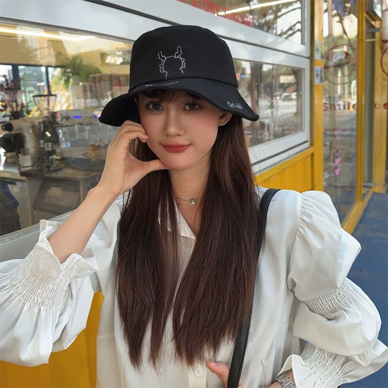 Hat Embroidered Bucket Cartoon