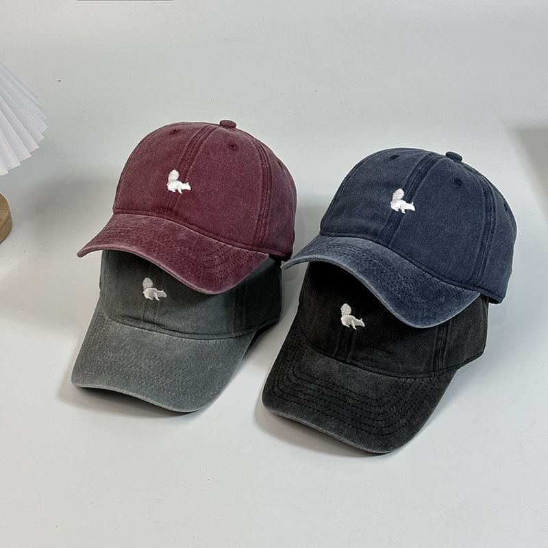 Baseball Embroidered Cap Squirrel