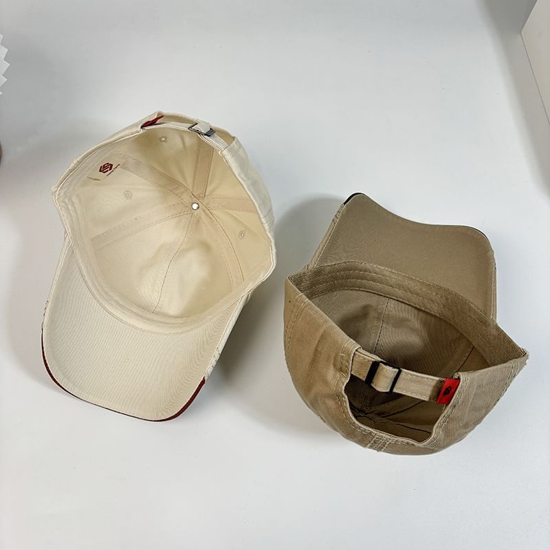 Letter Baseball Cap Distressed Embroidered