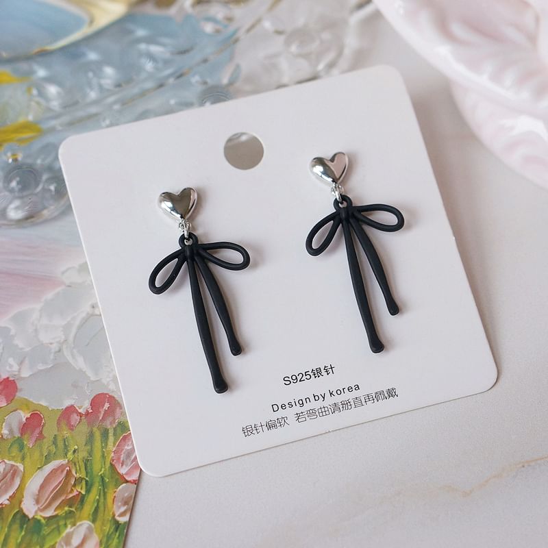 Heart Drop Bow Alloy Earring