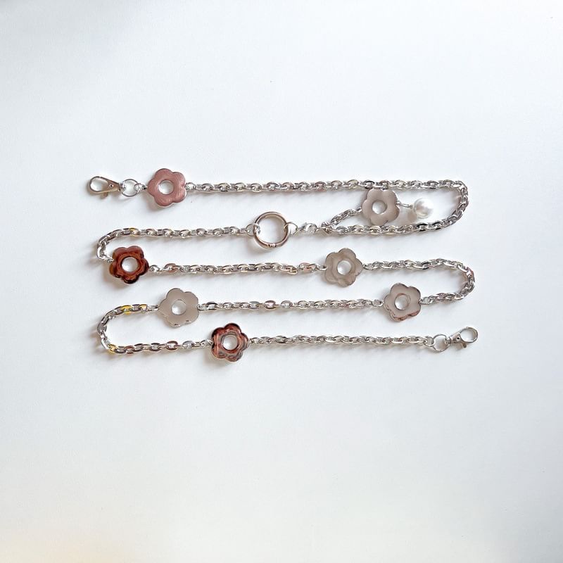 Lanyard Phone Pearl Floral Faux Alloy