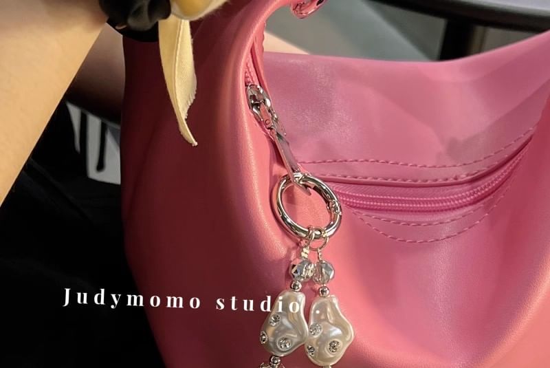 Strap Faux Rhinestone Phone Irregular Pearl