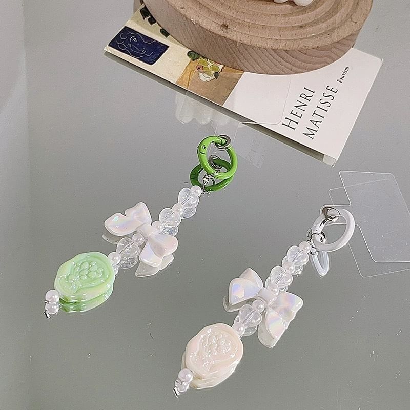 Resin Pad Charm with Phone Lanyard Bow