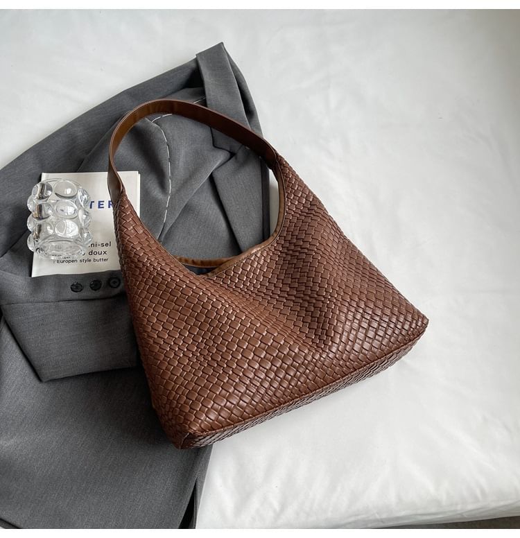 Shoulder Woven Faux Leather Bag
