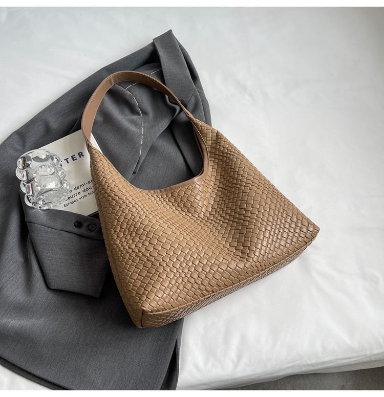 Shoulder Woven Faux Leather Bag