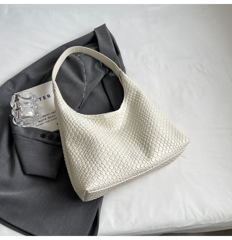 Shoulder Woven Faux Leather Bag