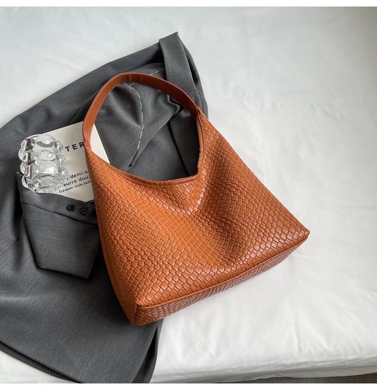 Shoulder Woven Faux Leather Bag
