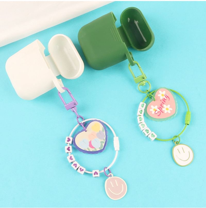 Heart Smiley Acrylic Bag Charm Keyring (Various Designs)