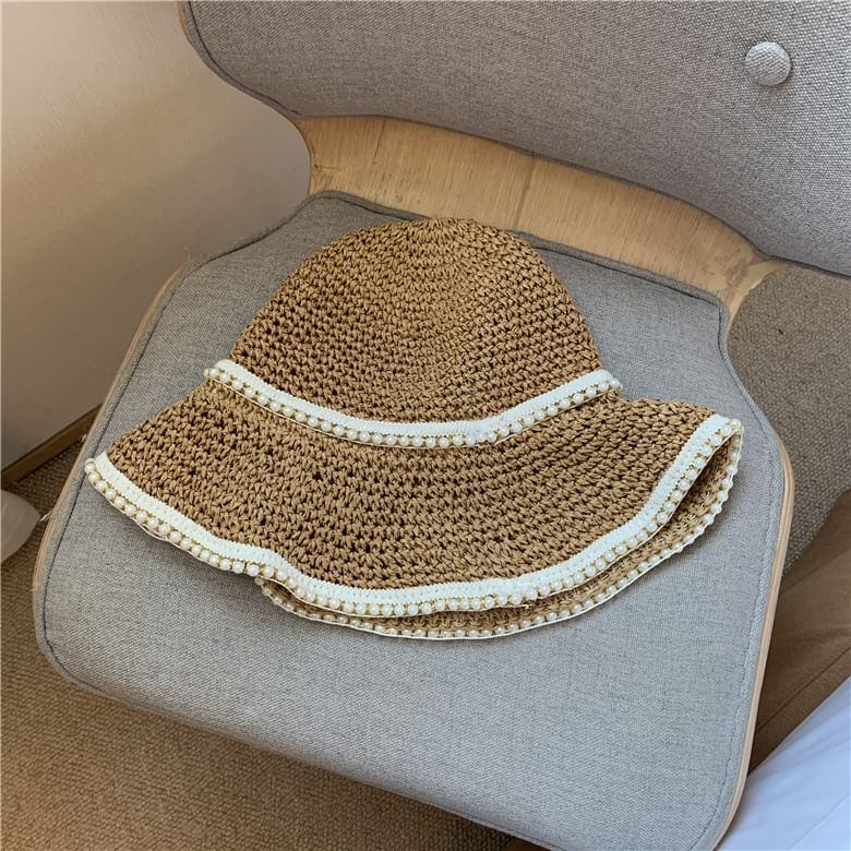 Pearl Straw Sun Faux Hat