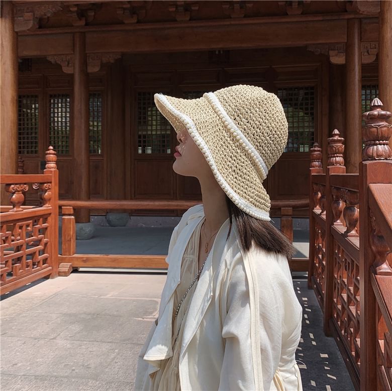 Pearl Straw Sun Faux Hat