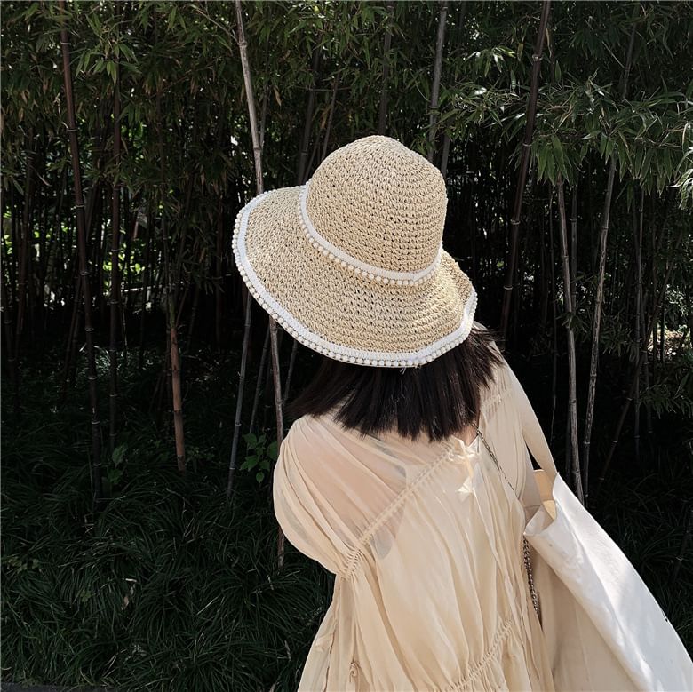 Pearl Straw Sun Faux Hat