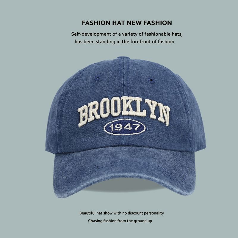 Lettering Embroidered Cap