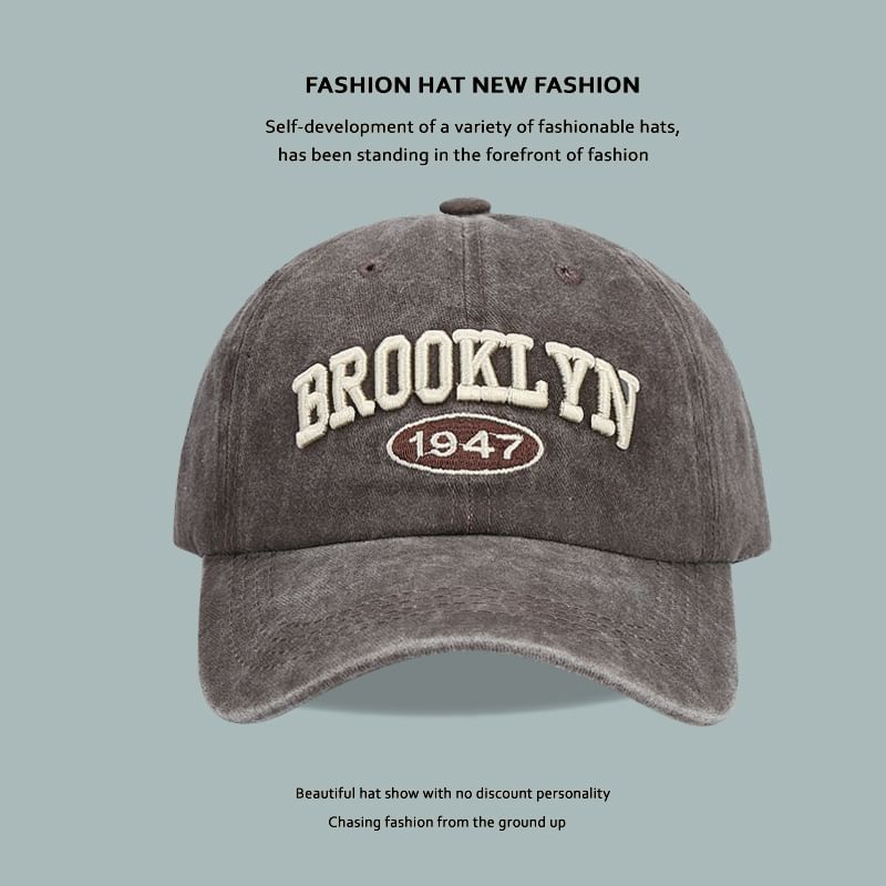 Lettering Embroidered Cap