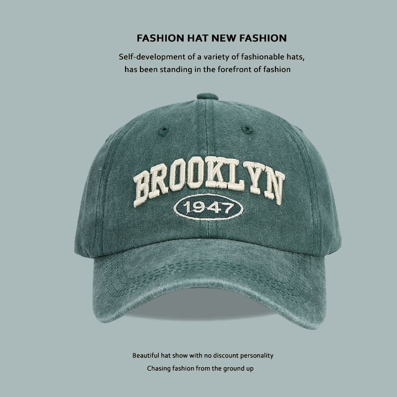 Lettering Embroidered Cap